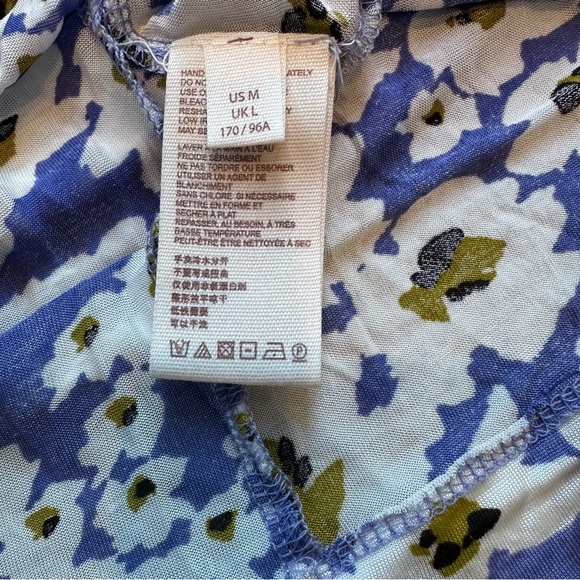 Free People White Blue Love Letter Tunic Bohemian Floral Size Medium - Picture 9 of 15